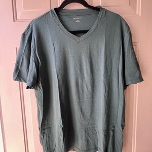 Men's Green V-Neck T-Shirt